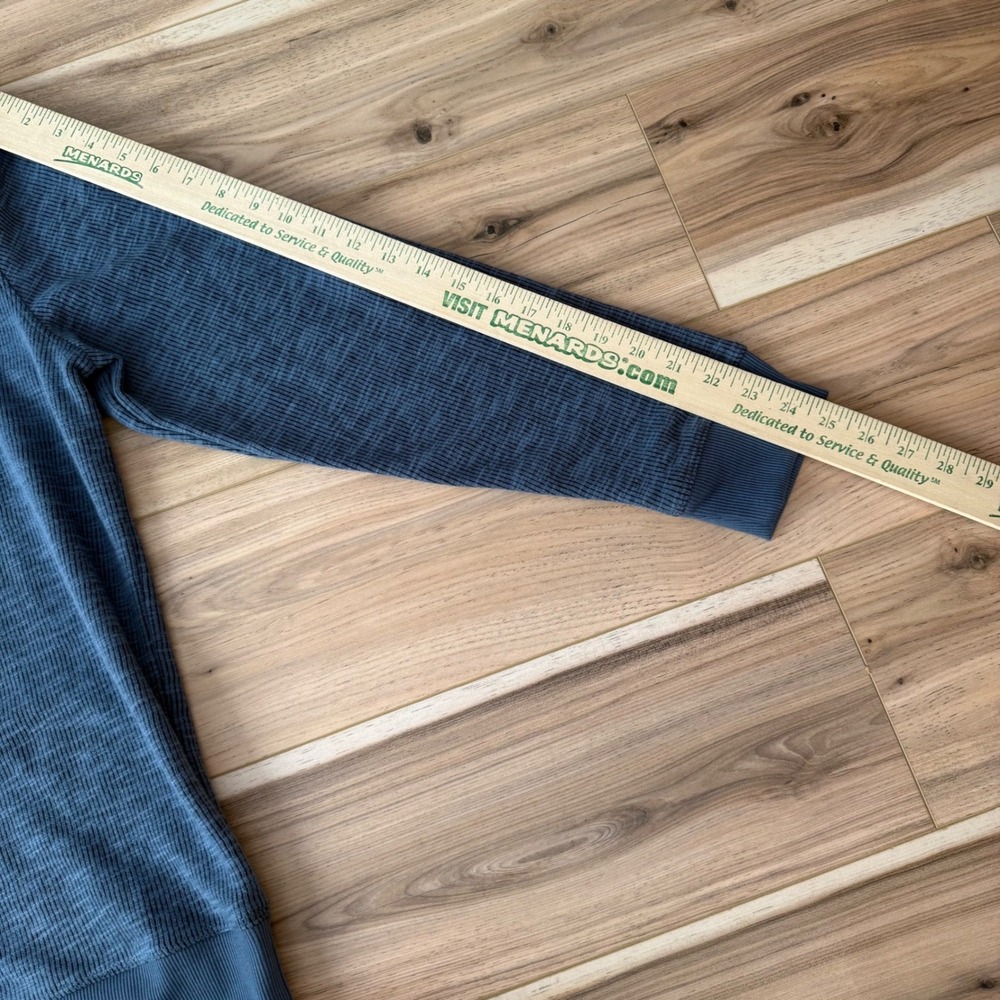 Method Mens Textured Waffle Knit Crew Neck Pullover Sweater Blue Heather Medium - Picture 4 of 8